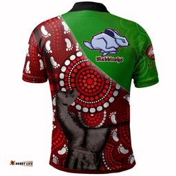 Rabbitohs Rugby Aboriginal Custom Patronage Polo Shirt - South Sydney Rabbitohs Bloods In My Veins