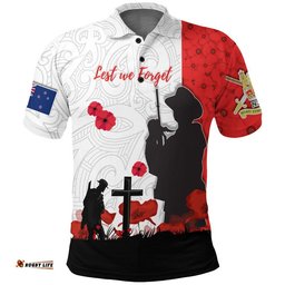 Vibe Hoodie Clothing - Custom New Zealand Anzac Lest We Forget Polo Shirt
