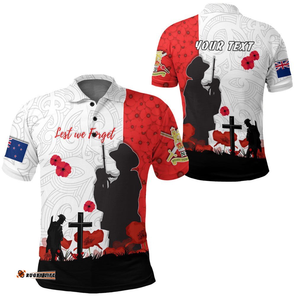 Vibe Hoodie Clothing - Custom New Zealand Anzac Lest We Forget Polo Shirt