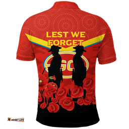 Gold Coast Suns Anzac Day Polo Shirt - Indigenous Art -