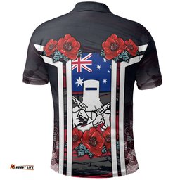 Vibe Hoodie Polo shirt - Anzac Day Poppy Flowerss Dot Painting