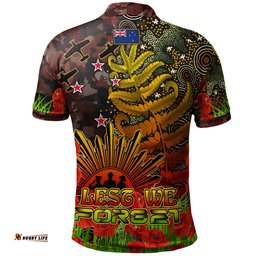 Warriors Rugby Polo Shirt - Custom Anzac Warriors with Remembrance Poppy and Indigenous Patterns Polo Shirt RLT13