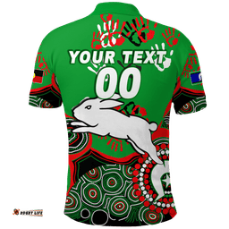 Custom Personalised Rabbitohs Rugby NAIDOC 2022 Aboriginal Polo Shirt -