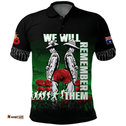 Australia ANZAC 2022 Polo Shirt Camouflage With Poppy Green -