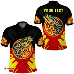 Custom Personalised Eels Indigenous Polo Shirt Style Aboriginal Flag