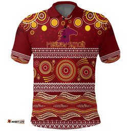 Broncos Christmas Red Aboriginal Art Polo Shirt