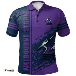 Melbourne Storm Polo Shirt Quarter Style - NRL