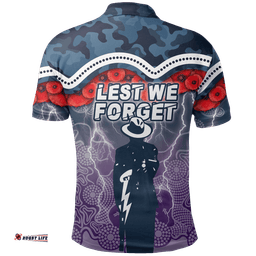 Melbourne Storm Polo Shirt Anzac Day Aboriginal