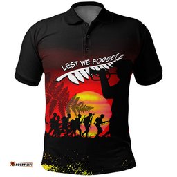 Vibe Hoodie Clothing - Anzac Lest We Forget Sun Polo Shirt