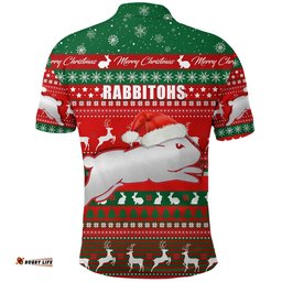 Custom Personalised Rabbitohs Christmas Polo Shirt South Sydney Indigenous