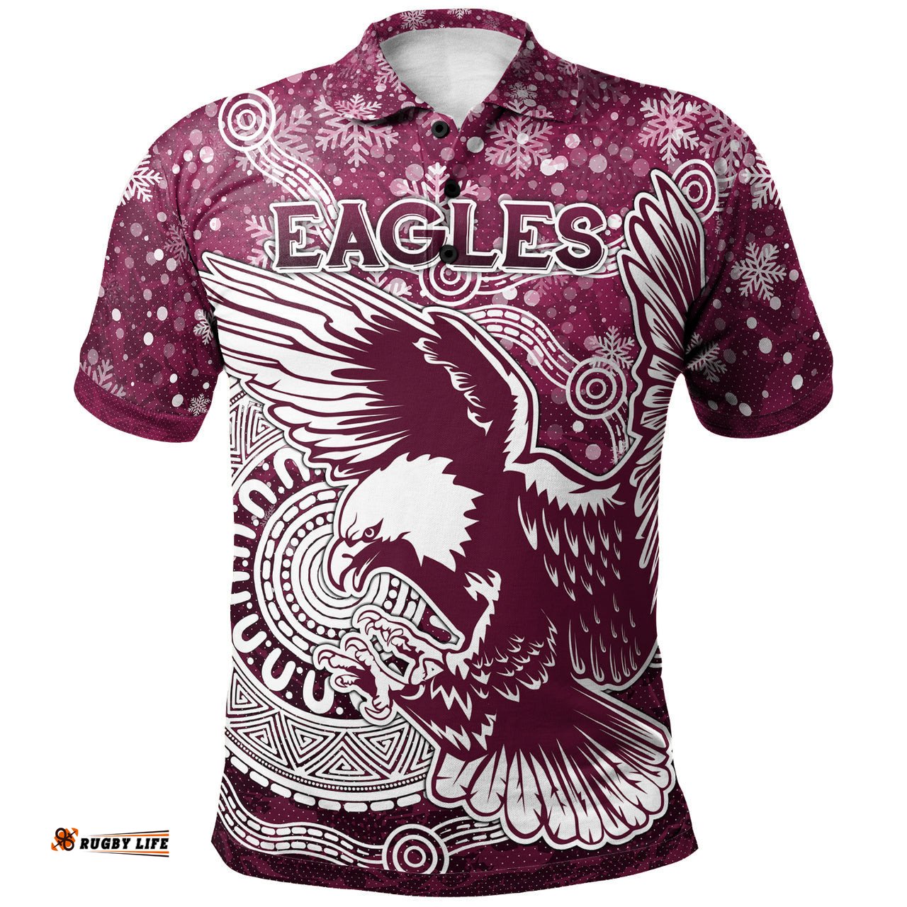 Sea Eagles Christmas Rugby Polo Shirt - Custom Christmas Super Eagles Polo Shirt RLT13