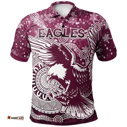 Sea Eagles Christmas Rugby Polo Shirt - Custom Christmas Super Eagles Polo Shirt RLT13