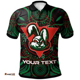 Rabbitohs Rugby Polo Shirt - Custom Rabbitohs Aboriginal Polo Shirt RLT13