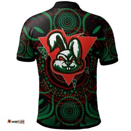 Rabbitohs Rugby Polo Shirt - Custom Rabbitohs Aboriginal Polo Shirt RLT13