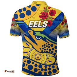 Eels ANZAC Polo Shirt Indigenous Vibes - Gold