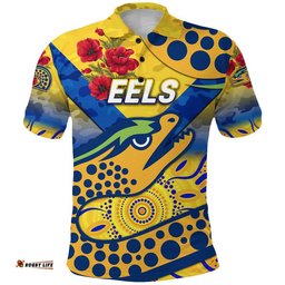 Eels ANZAC Polo Shirt Indigenous Vibes - Gold
