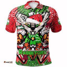 Rabbitohs Aboriginal Rugby Polo Shirt - Rabbitohs Stand Above the Rest Scratch Style RLT13