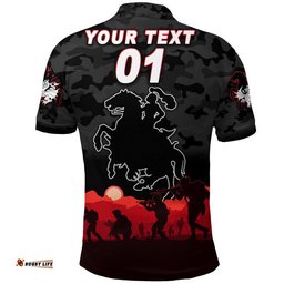 Custom Personalised Dragons ANZAC Polo Shirt Simple Style - Black
