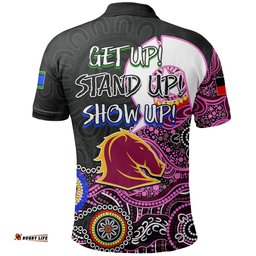 Broncos Rugby Polo Shirt NAIDOC 2022 Patterns Pink Style