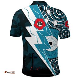 Power Anzac Day Polo Shirt Port Adelaide Mix Indigenous