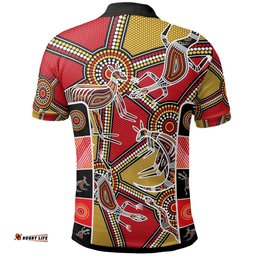 Aboriginal Polo Shirts, Kangaroo Dot Painting Patterns