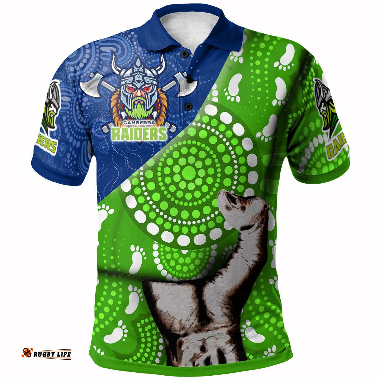 Raiders Rugby Aboriginal Custom Patronage Polo Shirt - Canberra Raiders Bloods In My Veins