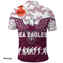Manly Warringah Polo Shirt Sea Eagles Anzac Day Camouflage Vibes