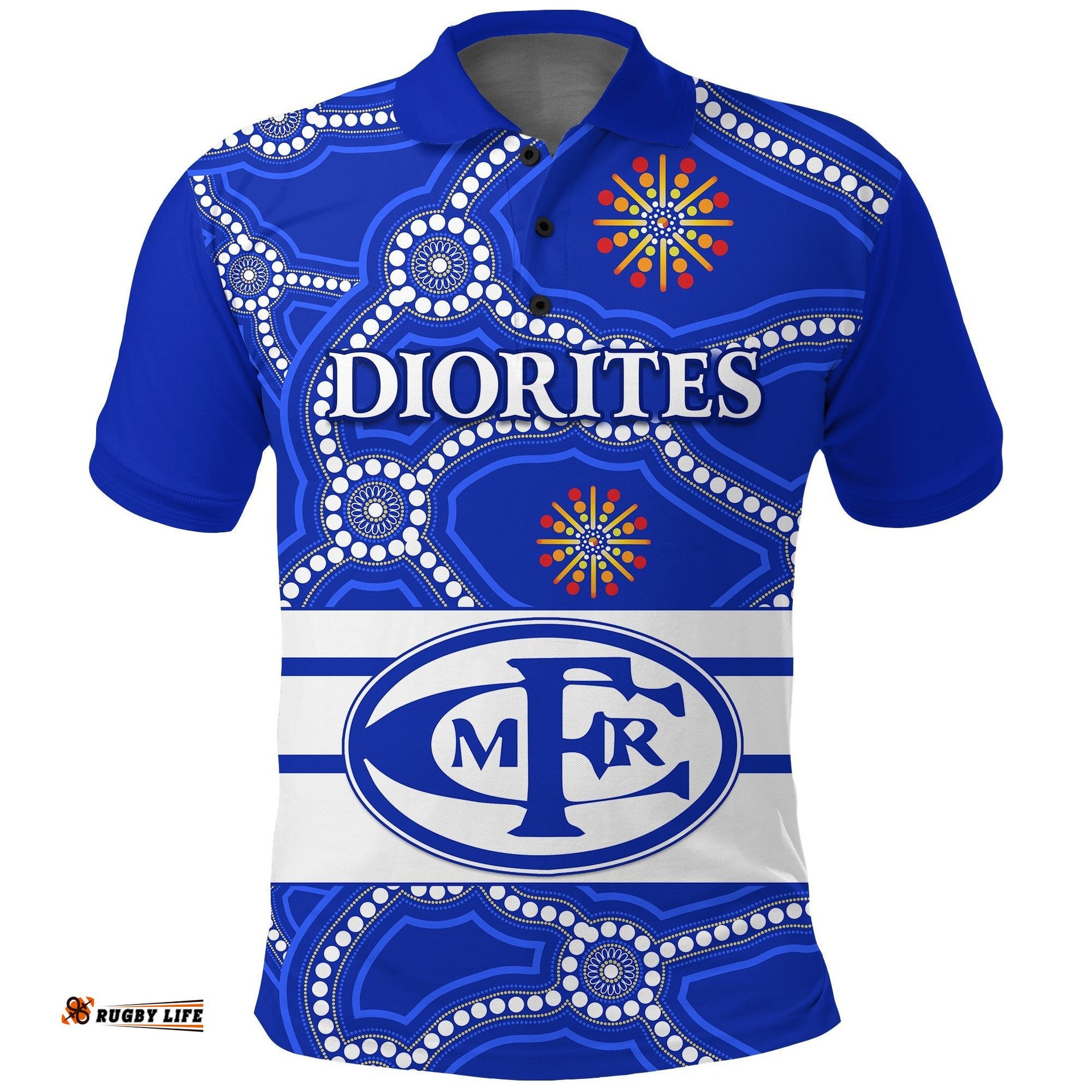 Mines Rovers Football Club Polo Shirt Goldfields Football Indigenous Diorites