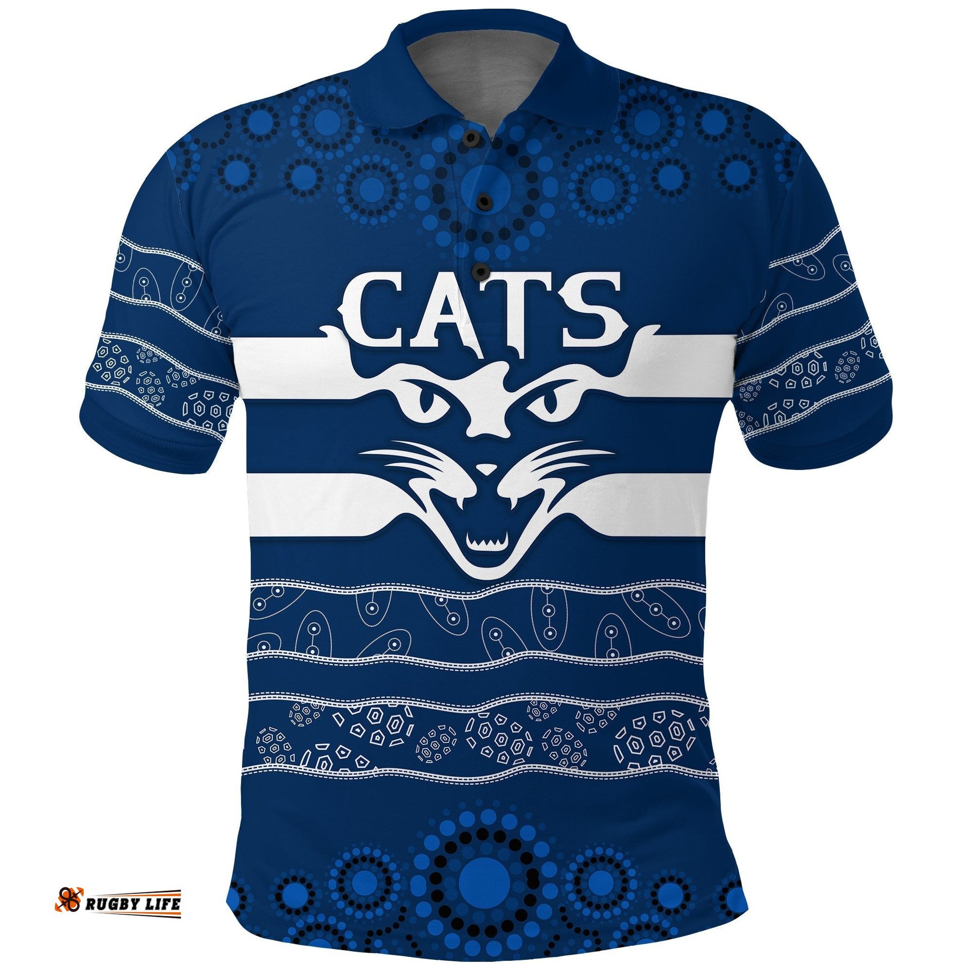 Cats Indigenous Polo Shirt Football Geelong