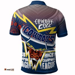 Cowboys 2022 Aboriginal Rugby Custom Polo shirt - Super Queensland Cowboys RLT13