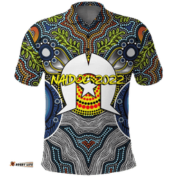 NAIDOC Week 2022 Get Up Stand Up Show Up Aboriginal Dot Art Polo Shirt -