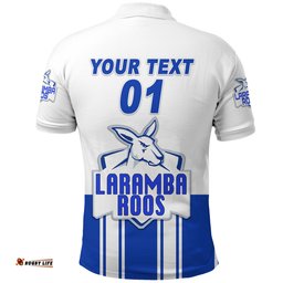 Custom Personalised Laramba Roos Football Club Polo Shirt Kangaroos Original - White, Custom Text And Number
