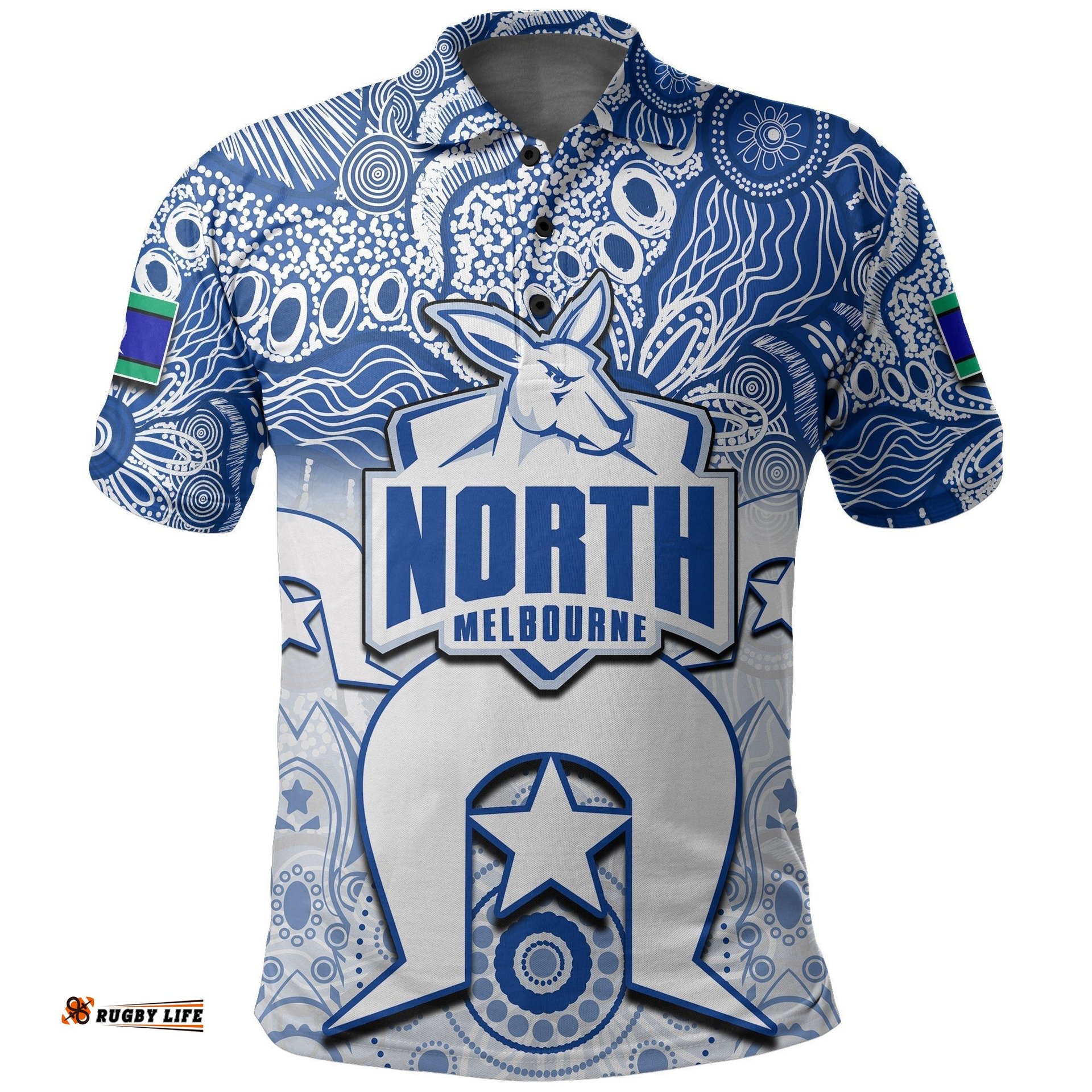Custom Personalised Kangaroos Australian Football Torres Strait Islanders Mix Aboriginal Polo Shirt