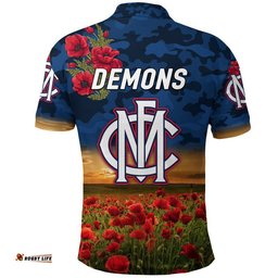 Melbourne Demons ANZAC Polo Shirt Poppy Vibes