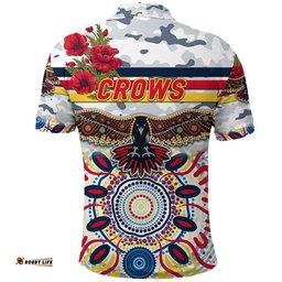 Adelaide Crows ANZAC Polo Shirt Indigenous Vibes - White
