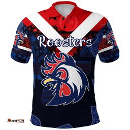 TI TREE Roosters Polo Shirt 2021 Indigenous Vibes - Blue
