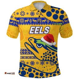 Custom Personalised Parramatta Eels Polo Shirt Christmas Simple Style - Gold