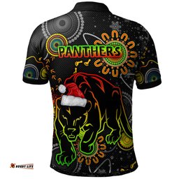 Panthers Christmas Rugby Polo Shirt - Custom Indigenous Black Panthers Polo Shirt RLT13