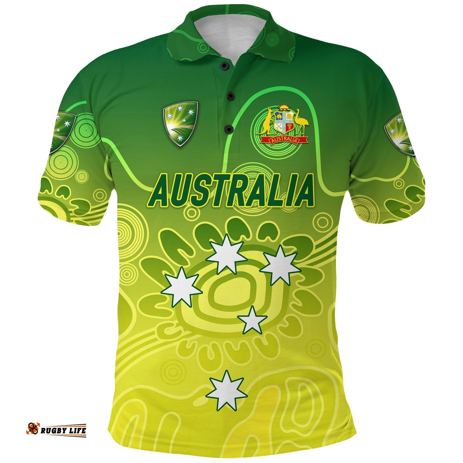 Australia Men Cricket Team Polo Shirt Indigenous Style