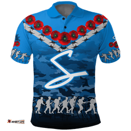 Adelaide Strikers ANZAC 2022 Polo Shirt Camouflage With Poppy -