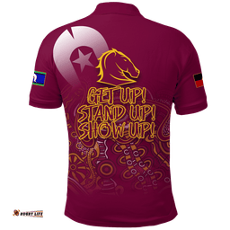 Custom Personalised Brisbane Broncos Rugby NAIDOC 2022 Polo Shirt -