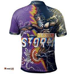 Storm Aboriginal Rugby Polo Shirt - Super Storm Thunder Power RLT13