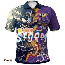 Storm Aboriginal Rugby Polo Shirt - Super Storm Thunder Power RLT13