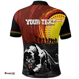 Penrith Panther Polo Shirt Anzac Day Indigenous Special Version