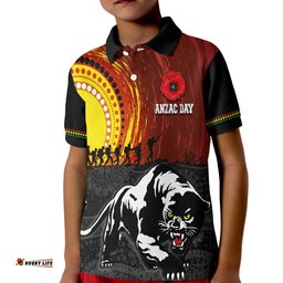 Penrith Panther Polo Shirt Anzac Day Indigenous Special Version