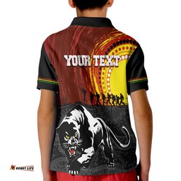 Penrith Panther Polo Shirt Anzac Day Indigenous Special Version