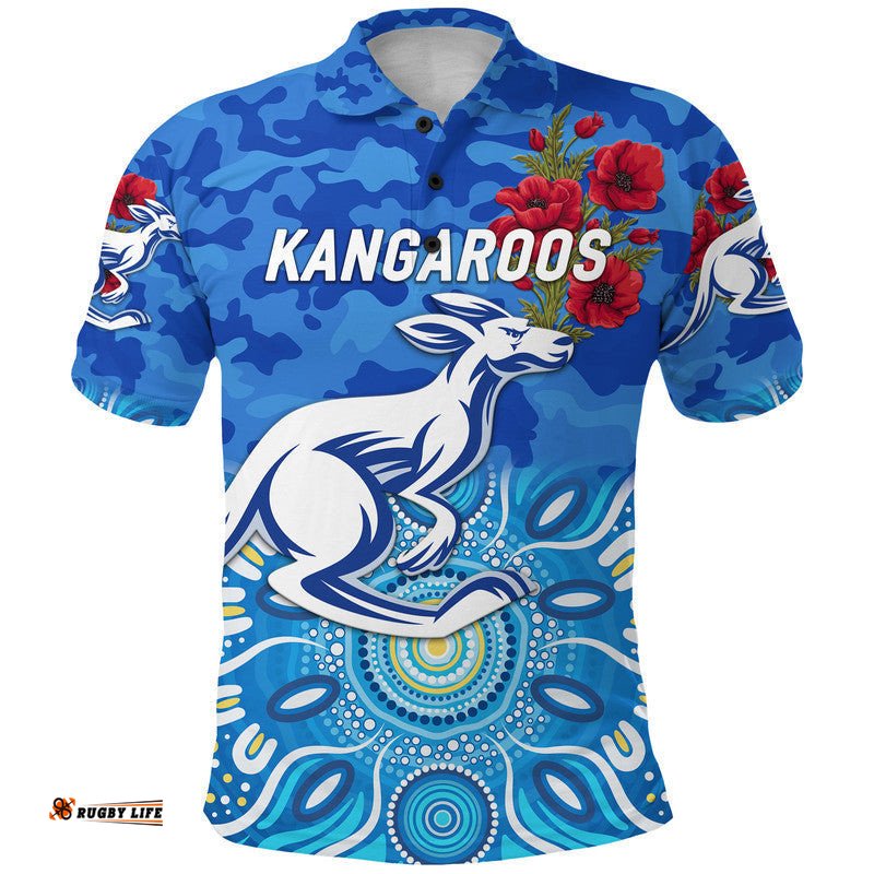 North Melbourne Kangaroos ANZAC Polo Shirt Indigenous Vibes
