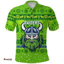 Canberra Raiders Polo Shirt Christmas Simple Style - Green
