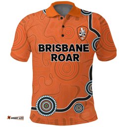Custom Personalised Brisbane Roar Polo Shirt - Indigenous Dot Painting Art -