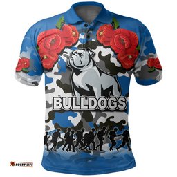 Anzac Day Polo Shirt Bulldogs Army Style